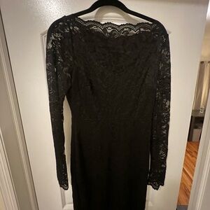 Lulu's Black Long Sleeve Lace Dress